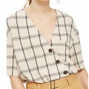 Topshop Checked Asymmetric Top